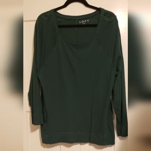 Loft long-sleeved lightweight hunter green pullover